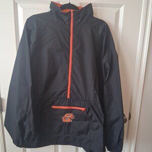 Black Pullover quarter zip windbreaker Oklahoma State men's XL